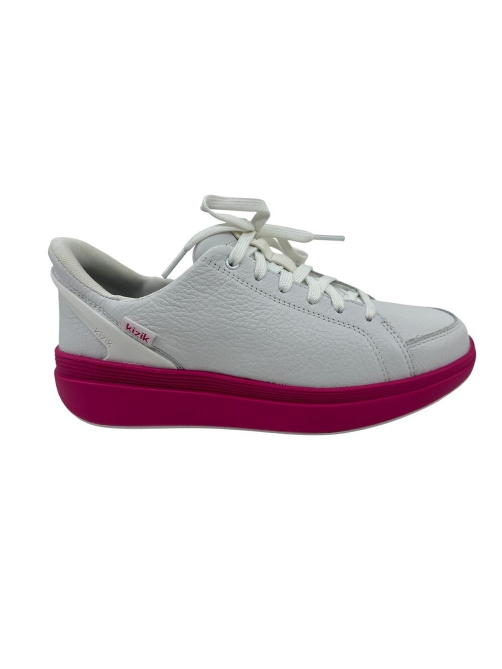 Kizik Sydney White Pink Peacock Athletic Sneaker Shoes Women's Size 10.5